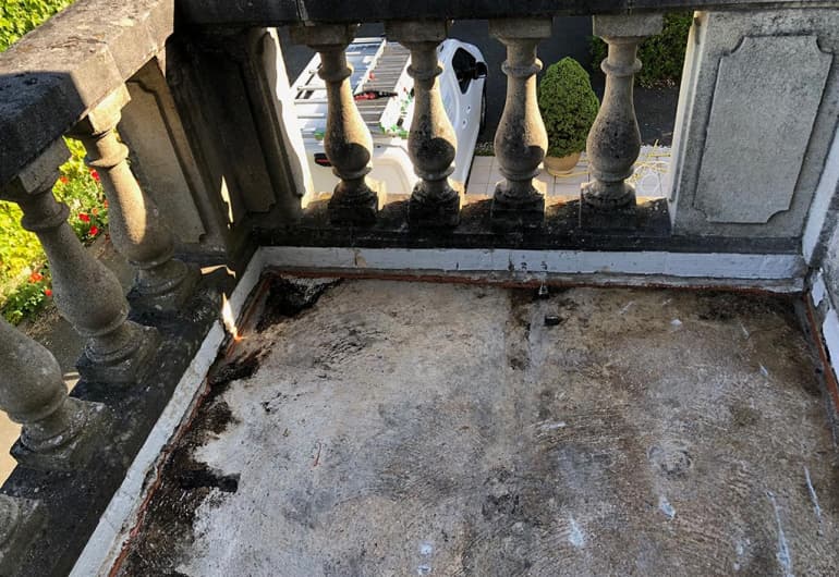 Toit terrasse terminé avec résine polyuréthane